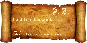Hettich Norbert névjegykártya